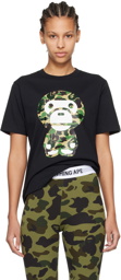 BAPE Black ABC Camo Big Baby Milo T-Shirt