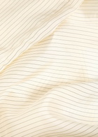 Anine Bing Bridget Pinstriped Satin Shirt Cream