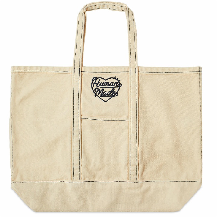 Photo: Human Made Men's Garment Dyed Tote Bag in White 