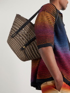 LOEWE - Paula's Ibiza Logo-Embellished Leather-Trimmed Palm de Iraca Leaves Tote Bag