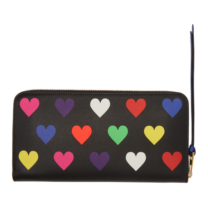 Loewe Black Hearts Zip Around Wallet Loewe