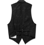TAKAHIROMIYASHITA TheSoloist. - Mickey Mouse Patent Leather-Trimmed Wool-Blend Jacquard Waistcoat - Black