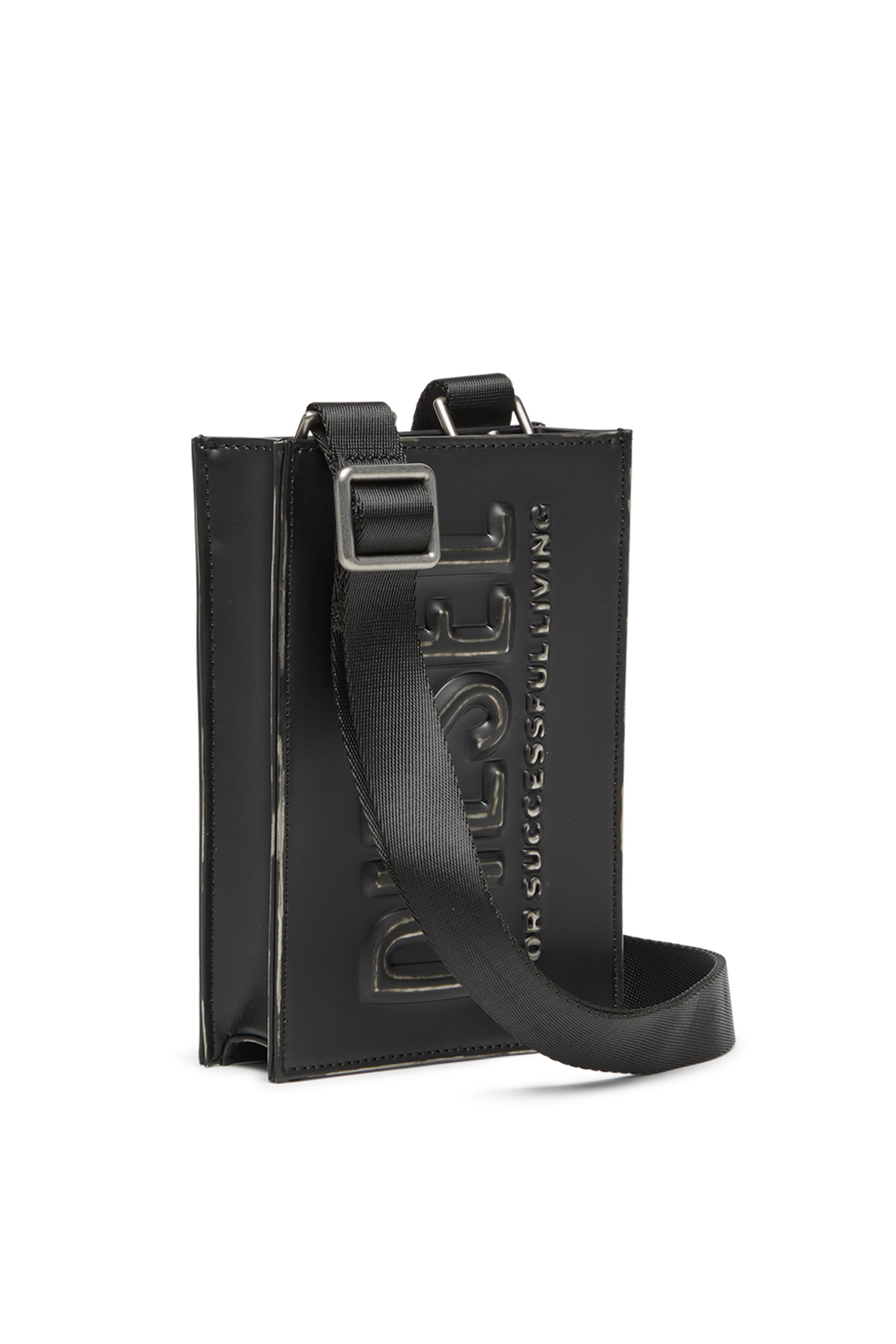 Diesel Dsl 3D - Bag with embossed logo - Crossbody Bags - Unisex - Black