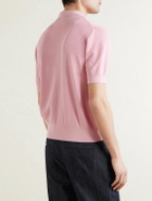 PIACENZA 1733 - Knitted Silk and Cotton-Blend Polo Shirt - Pink