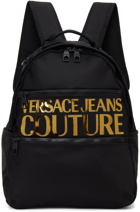 Versace Jeans Couture Black Golden Logo Backpack