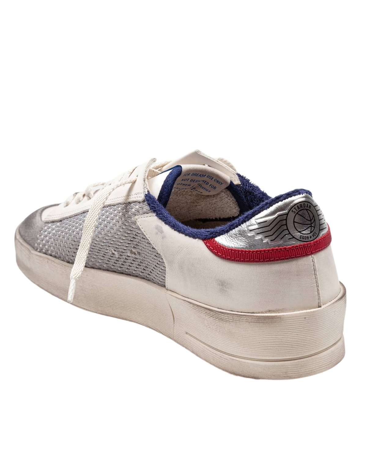 Golden Goose Stardan Mesh And Leather Sneakers White And Red