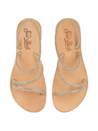 MC2 Saint Barth Flat Sandals Cora With Gold Rhinestones
