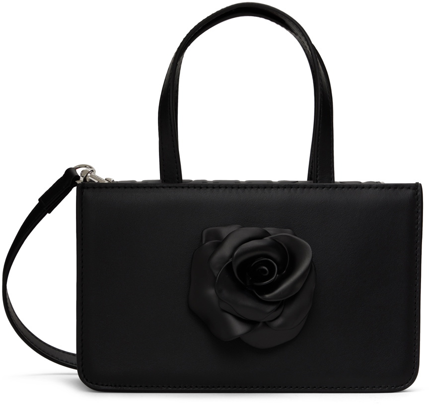 Puppets and Puppets Black Small Rose Bag