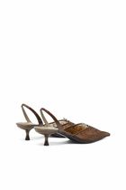 Diesel D-Ten & Half - Slingbacks in lace and leather - Heels Womens in Brown