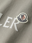 Moncler - Logo-Flocked Appliquéd Cotton-Jersey T-Shirt - Brown
