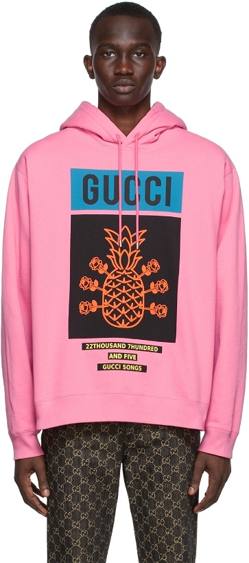 Photo: Gucci Pink Musixmatch Edition '22,705' Pineapple Hoodie