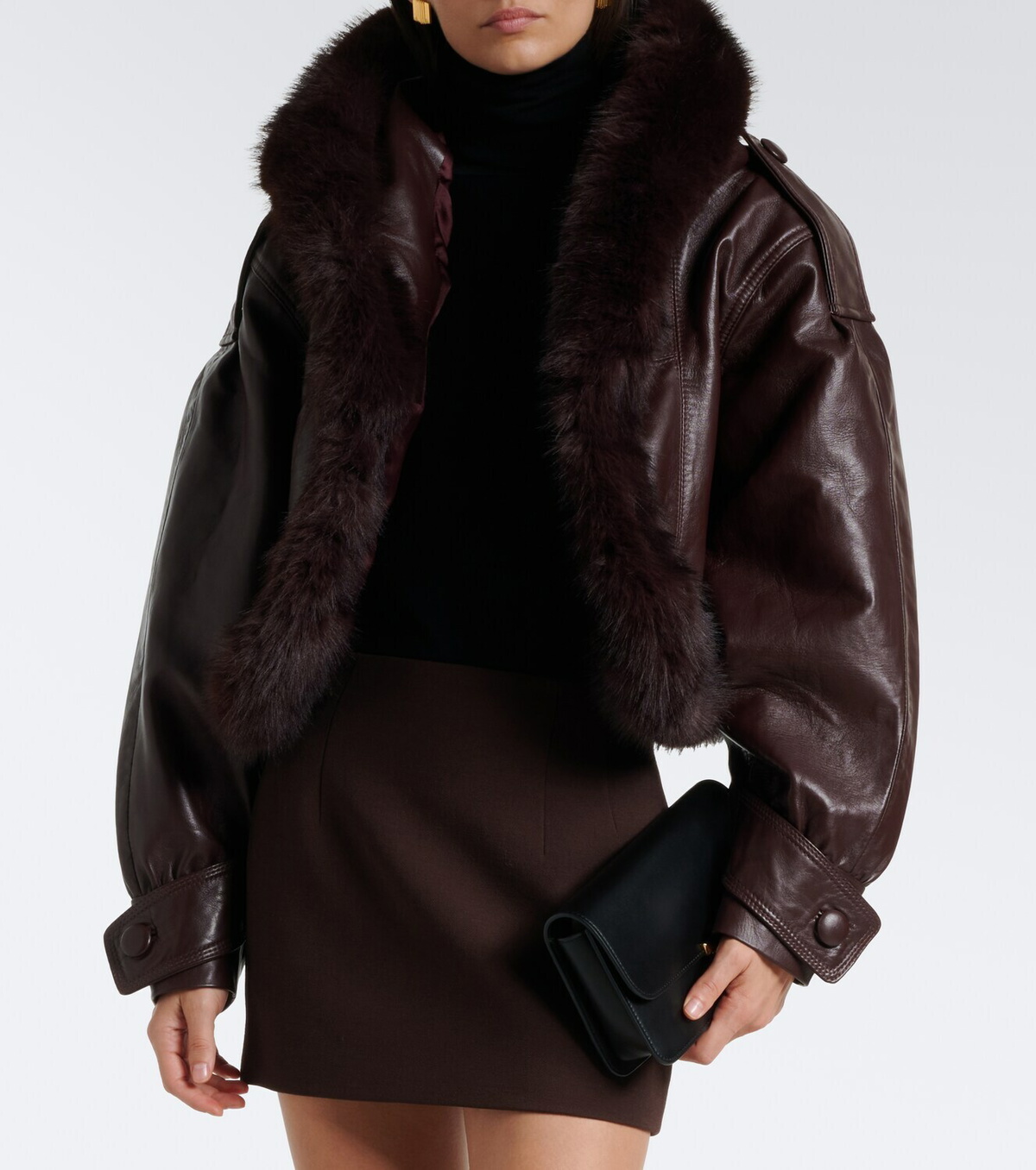 Retrofête Jia cropped leather jacket