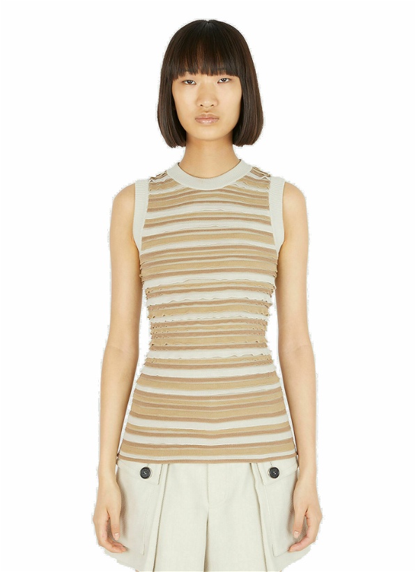 Photo: Durazzi Milano - Rouches Cut-Out Knit Tank Top in Beige