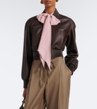 Ralph Lauren Collection Noland cropped leather bomber jacket