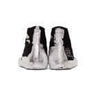 Maison Margiela Black and Silver Suede Tabi High-Top Sneakers