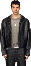 Deadwood Black Hector Leather Hoodie