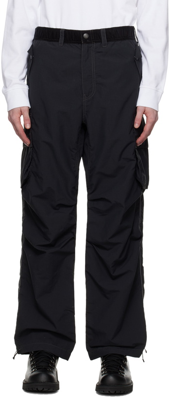 Photo: Barbour Black and wander Edition Splits Cargo Pants