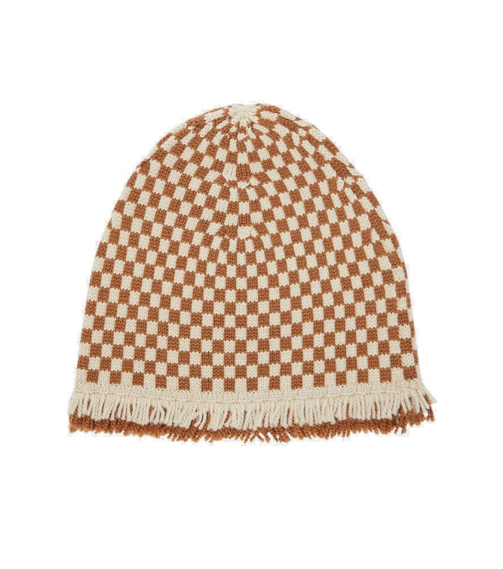 Photo: Bode - Fringe-trimmed checked wool beanie