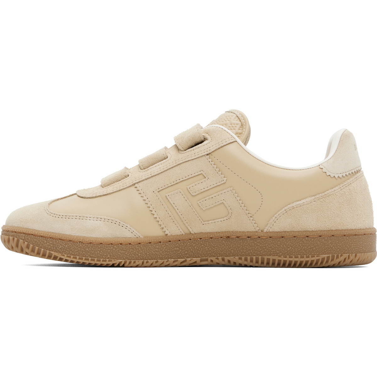 BALMAIN Beige 'Balmain Swan' Suede Sneakers