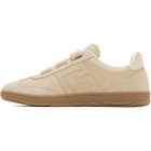 BALMAIN Beige 'Balmain Swan' Suede Sneakers