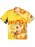 ERL - Convertible-Collar Printed ECOVERO-Blend Shirt - Yellow