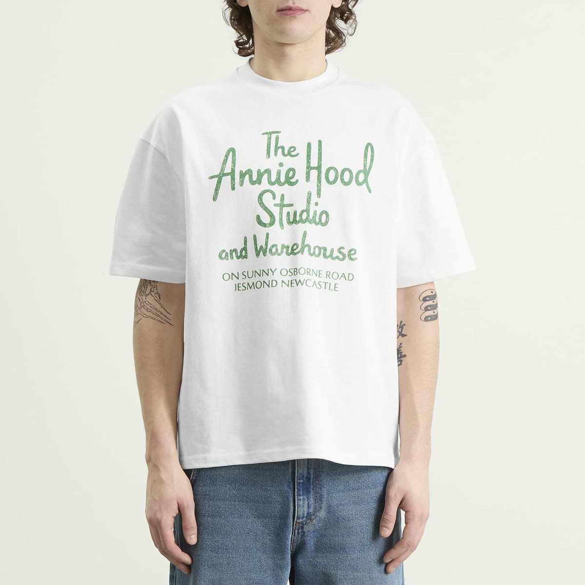 ANNIE HOOD Men's AH Factory T-Shirt in White