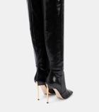 Tom Ford Snake-effect leather over-the-knee boots