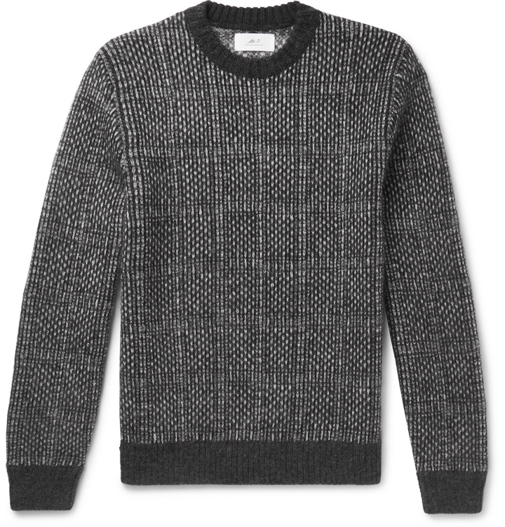 Photo: Mr P. - Checked Knitted Sweater - Gray