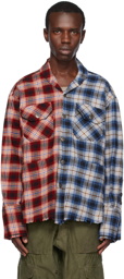 Greg Lauren Red & Blue Fox/Hound Shirt