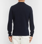 A.P.C. - Guitry Slim-Fit Wool and Cashmere-Blend Piqué Polo Shirt - Men - Navy