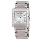 Cartier Tank Francaise Medium Model Diamond Silver Dial Ladies Watch W4TA0028