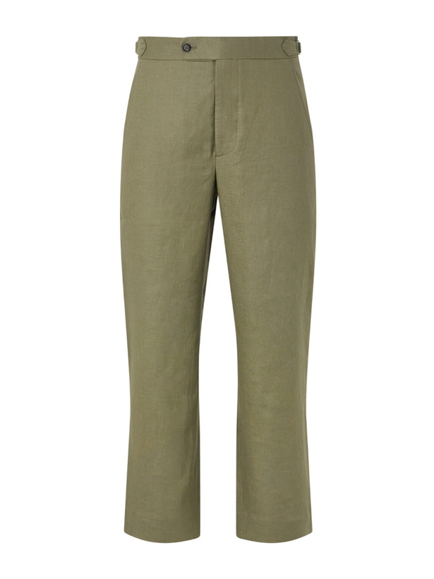 Photo: BODE - Straight-Leg Linen Trousers - Green