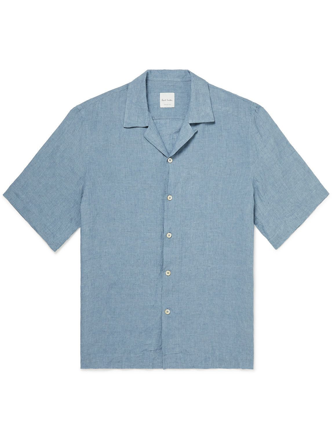 Paul Smith - Camp-Collar Linen Shirt - Blue Paul Smith