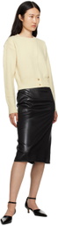 Recto Black Glossy Midi Skirt