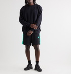 Acne Studios - Logo-Appliquéd Striped Tech-Jersey Shorts - Black