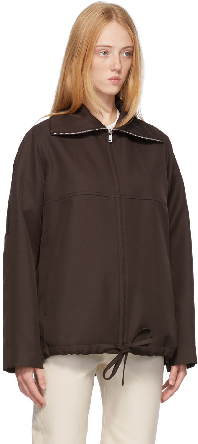 Jil Sander Brown Oversized-Collar Jacket Jil Sander