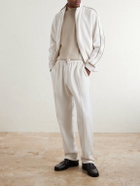 Ralph Lauren Purple label - Wimbledon Straight-Leg Embroidered Cotton and Cashmere-Blend Sweatpants - Neutrals