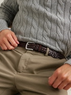 Mr P. - 3cm Woven Leather Belt - Brown