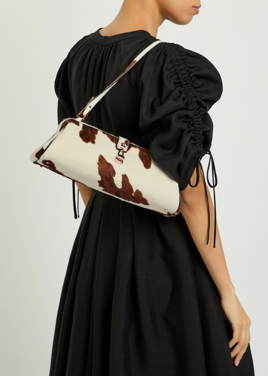 Gabriela Hearst Paola Cow-print Calf-hair Clutch - Brown - One Size