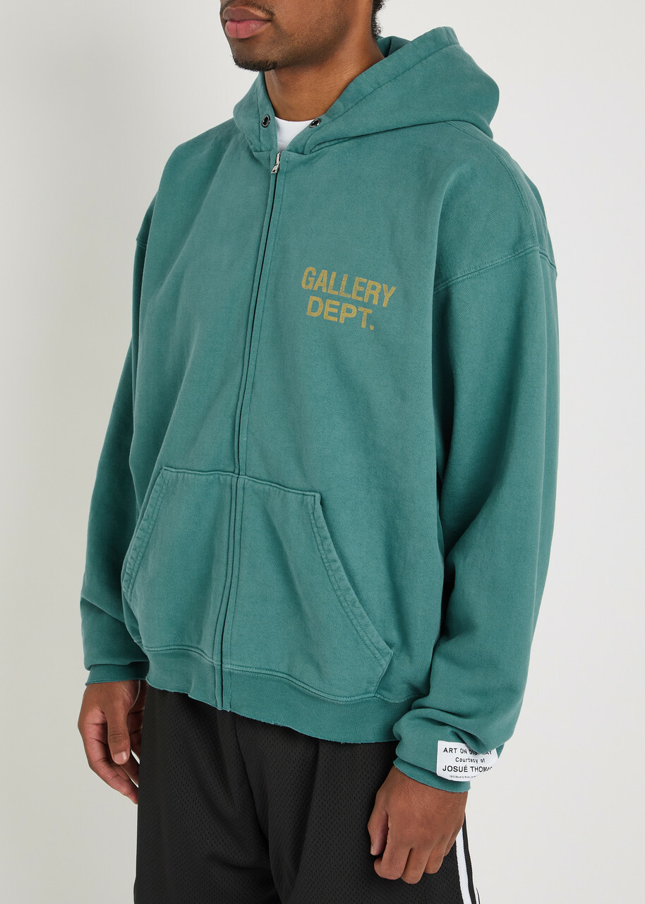Gallery Dept. Hooded Cotton Sweatshirt Teal