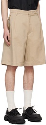 Moschino Beige Pleated Shorts