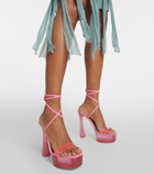 Amina Muaddi - Sita leather and PVC platform sandals