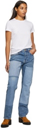 B Sides Blue Marcel Relaxed Straight Patchwork No. 3 Jeans