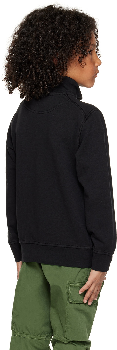 Stone Island Junior Kids Black Half-Zip Sweatshirt