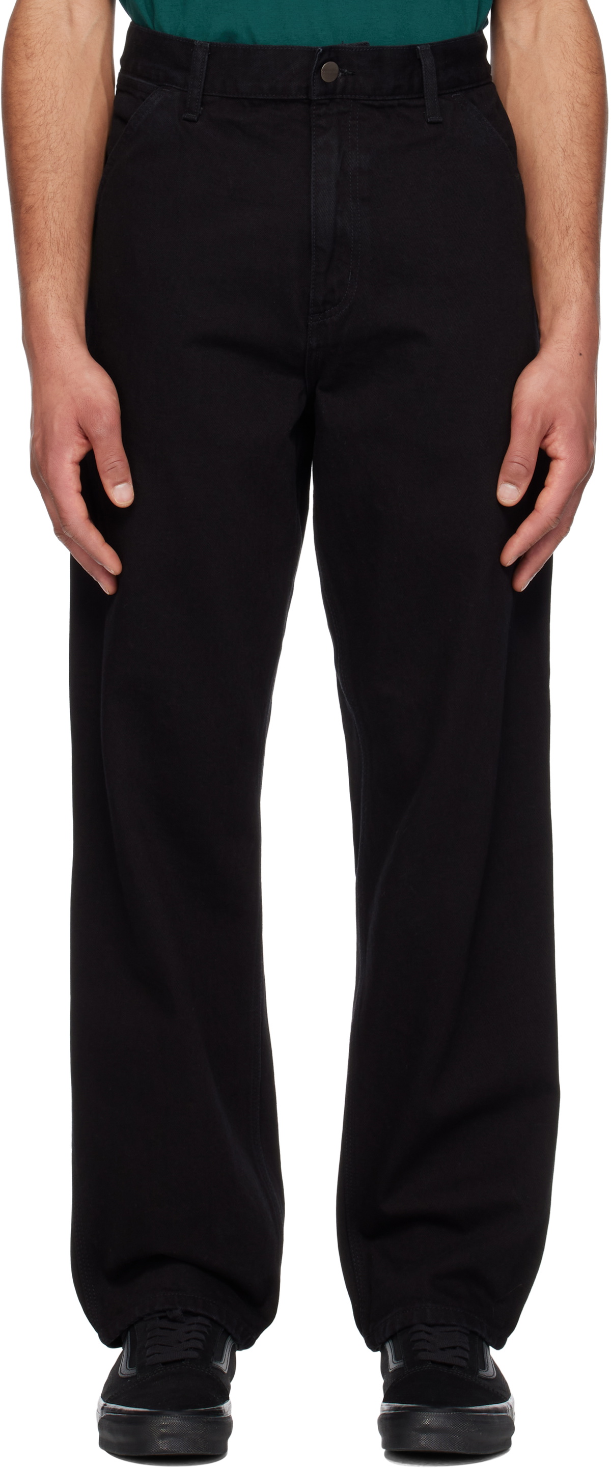 Carhartt Work In Progress Black Single Knee Jeans