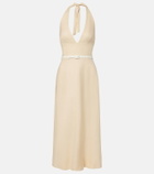 Posse Pamela halterneck linen midi dress