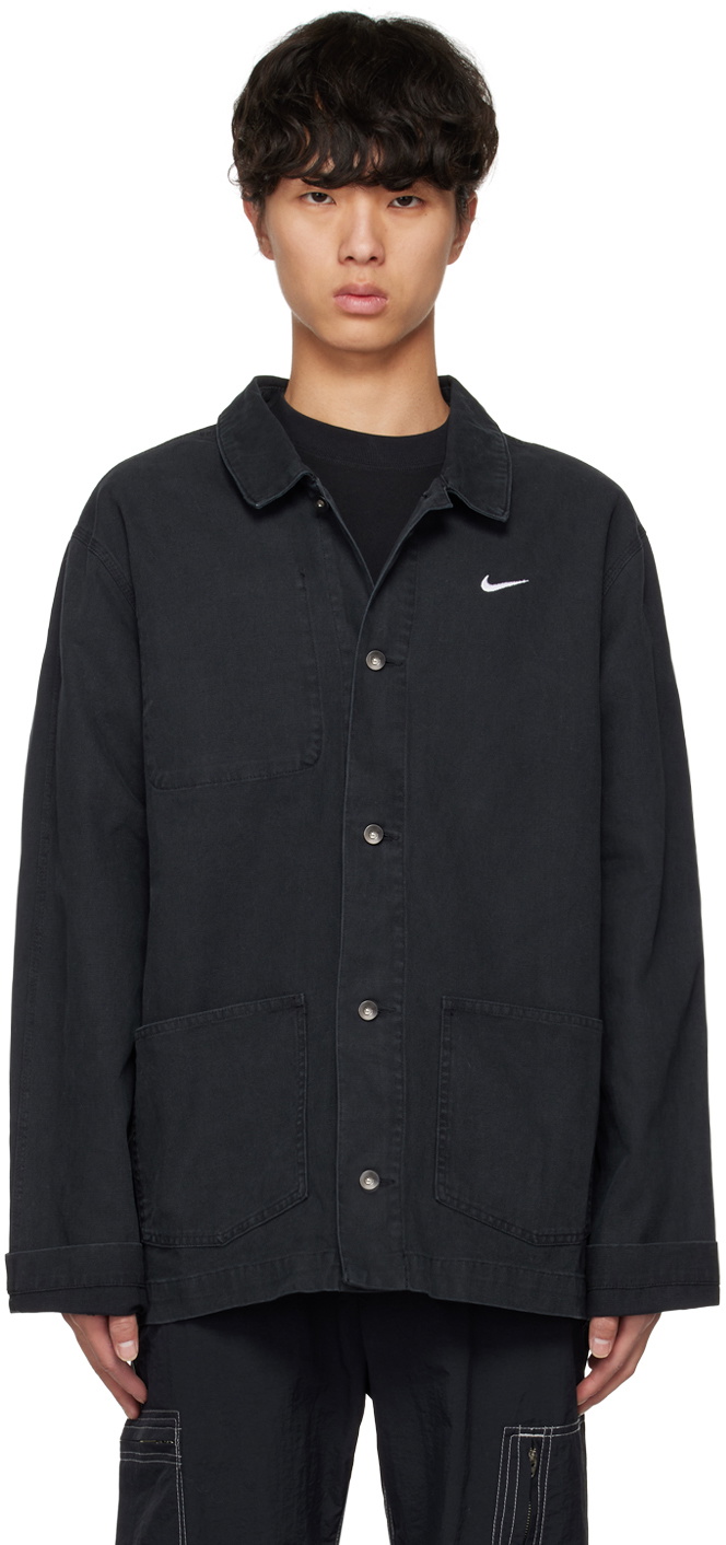 nike black cotton jacket