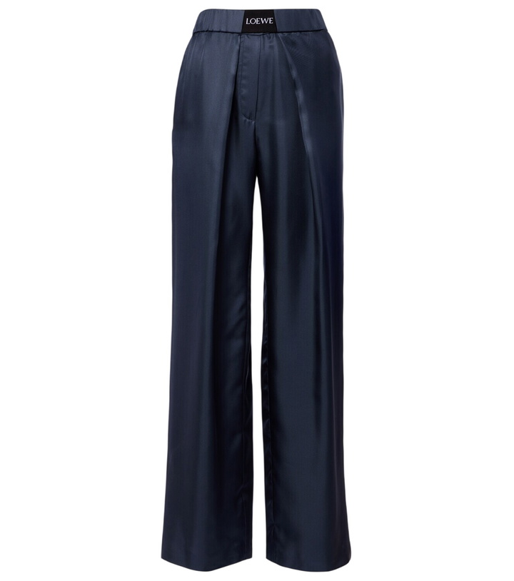 Photo: Loewe Logo silk wide-leg pants