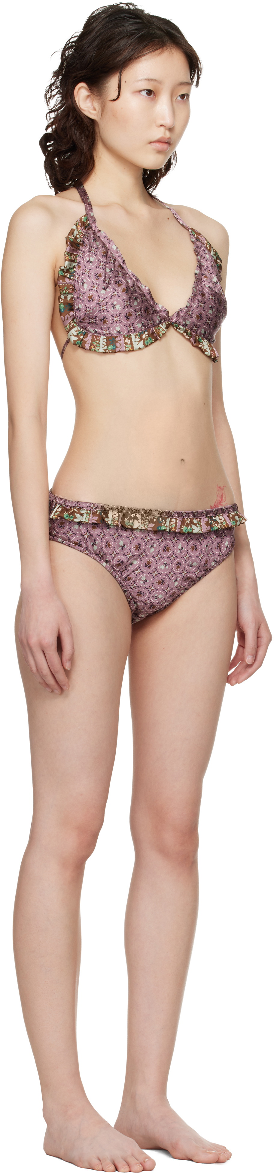 Anna Sui Purple Satin Bikini