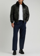 DRÔLE DE Monsieur Le Blouson Cuir Quilted Leather Bomber Jacket Black
